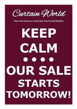 Keep Calm Our Sale Starts Tomorrow